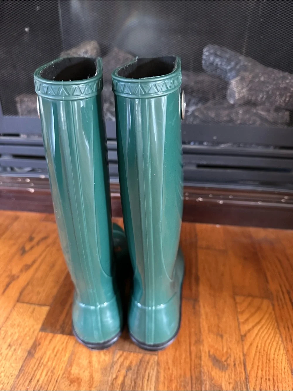 UGG Shaye Rain Boots Women’s 6 Pine Green Tall Waterproof Rubber Made USA